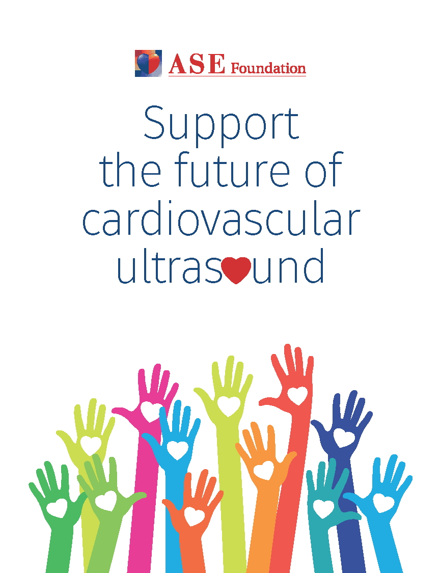 A drawing poster calling to support the future of cardiovascular ultrasound