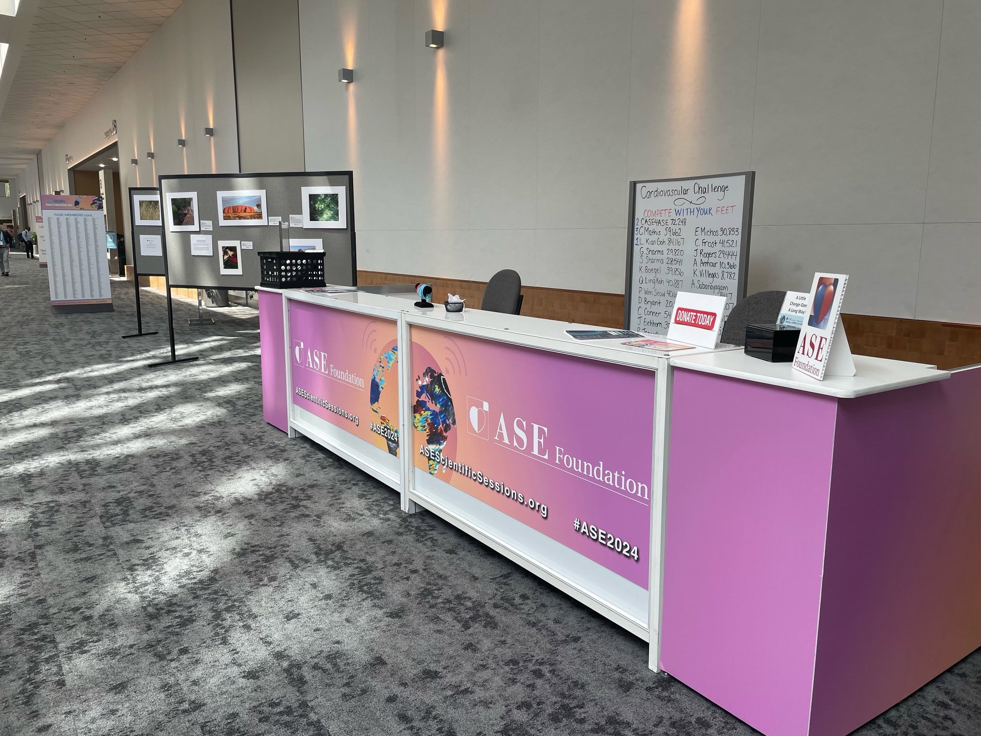 A donation booth for ASE Foundation